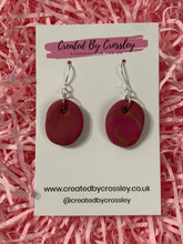 Load image into Gallery viewer, Dark Pink Clay Earrings
