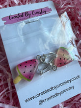 Load image into Gallery viewer, Watermelon Clip On Earrings
