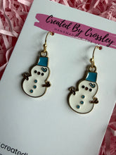 Load image into Gallery viewer, Snowman Charm Earrings
