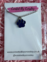 Load image into Gallery viewer, Blue Paw Print Charm Necklace
