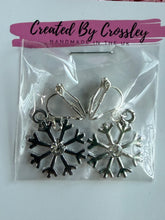 Load image into Gallery viewer, Gem Snowflake Clip On Earrings
