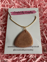 Load image into Gallery viewer, Sparkly Gold Clay Earrings and Necklace
