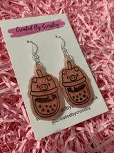 Load image into Gallery viewer, Pig Bubble Tea Resin Earrings
