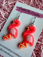 Load image into Gallery viewer, Flamingo Charm Earrings
