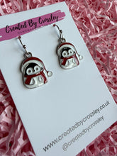 Load image into Gallery viewer, Festive Penguin Charm Earrings

