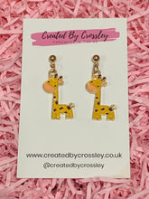 Load image into Gallery viewer, Colourful Giraffe Charm Earrings
