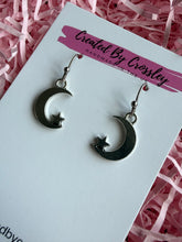 Load image into Gallery viewer, Moon Star Charm Earrings
