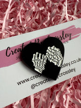 Load image into Gallery viewer, Heart Skeleton Pinky Promise Pin Badge
