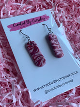 Load image into Gallery viewer, Pink Patterned Clay Earrings
