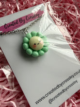 Load image into Gallery viewer, Green Flower Charm Necklace
