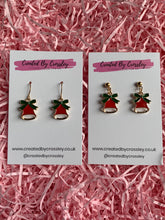 Load image into Gallery viewer, Red Christmas Bell Charm Earrings
