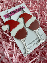 Load image into Gallery viewer, Large Festive Wine Glass Charm Earrings

