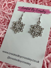 Load image into Gallery viewer, Sparkly Snowflake Charm Earrings

