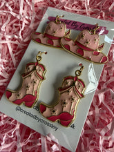 Load image into Gallery viewer, Pink Cowboy Earring Duo
