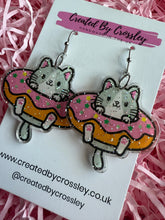 Load image into Gallery viewer, Donut Cat Charm Earrings
