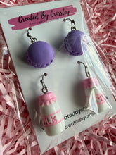 Load image into Gallery viewer, Milk Macaron Earring Duo
