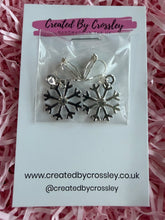 Load image into Gallery viewer, Gem Snowflake Clip On Earrings
