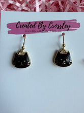 Load image into Gallery viewer, Black Cat Charm Earrings
