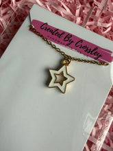 Load image into Gallery viewer, White Outline Star Charm Necklace
