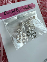 Load image into Gallery viewer, Mini Snowflake Clip On Earrings
