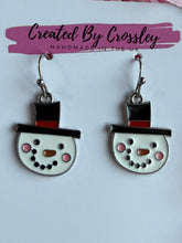Load image into Gallery viewer, Smiling Snowman Charm Earrings
