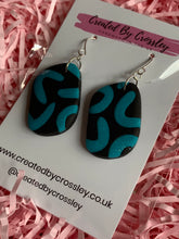 Load image into Gallery viewer, Black Blue Clay Earrings
