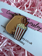 Load image into Gallery viewer, Popcorn Capybara Pin Badge
