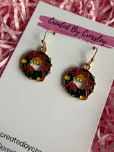 Load image into Gallery viewer, Christmas Wreath Charm Earrings
