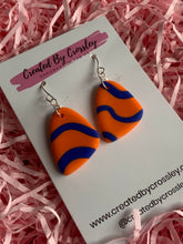 Load image into Gallery viewer, Orange Blue Clay Earrings
