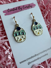 Load image into Gallery viewer, Beanie Hat Snowman Charm Earrings
