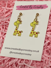 Load image into Gallery viewer, Colourful Giraffe Charm Earrings
