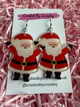 Load image into Gallery viewer, Large Santa Charm Earrings
