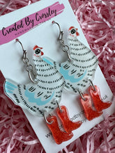 Load image into Gallery viewer, White Chicken Charm Earrings

