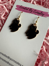 Load image into Gallery viewer, Black Cat Charm Earrings
