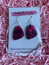 Load image into Gallery viewer, Pink and Black Clay Earrings
