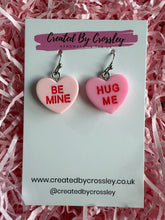 Load image into Gallery viewer, Sweetheart Quote Heart Charm Earrings
