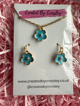 Load image into Gallery viewer, Blue Flower Jewellery Set
