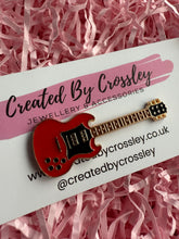 Load image into Gallery viewer, Red Guitar Pin Badge
