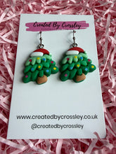 Load image into Gallery viewer, Chunky Festive Christmas Tree Charm Earrings
