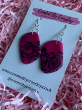 Load image into Gallery viewer, Pink and Black Clay Earrings
