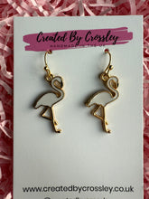 Load image into Gallery viewer, White Flamingo Charm Earrings
