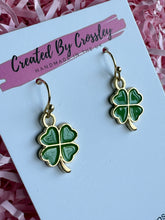 Load image into Gallery viewer, Four Leaf Clover Charm Earrings
