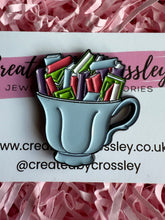Load image into Gallery viewer, Teacup of Books Pin Badge
