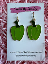 Load image into Gallery viewer, Green Pepper Charm Earrings

