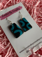 Load image into Gallery viewer, Black Blue Clay Earrings
