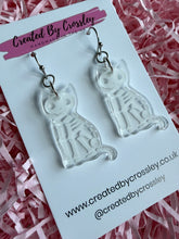 Load image into Gallery viewer, Skeleton Cat Charm Earrings
