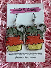 Load image into Gallery viewer, Cake Cat Charm Earrings
