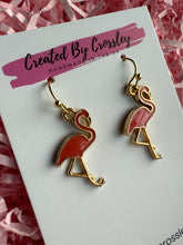 Load image into Gallery viewer, Pink Flamingo Charm Earrings

