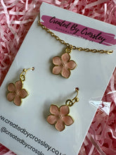Load image into Gallery viewer, Pink Flower Jewellery Set
