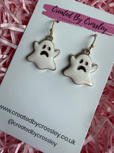 Load image into Gallery viewer, Unhappy Ghost Charm Earrings
